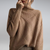 Turtleneck Sweater with Diamond Pattern and Ribbed Cuffs for Women