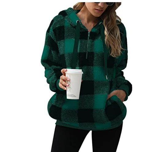 Hoodie and Checkered Pattern for Women