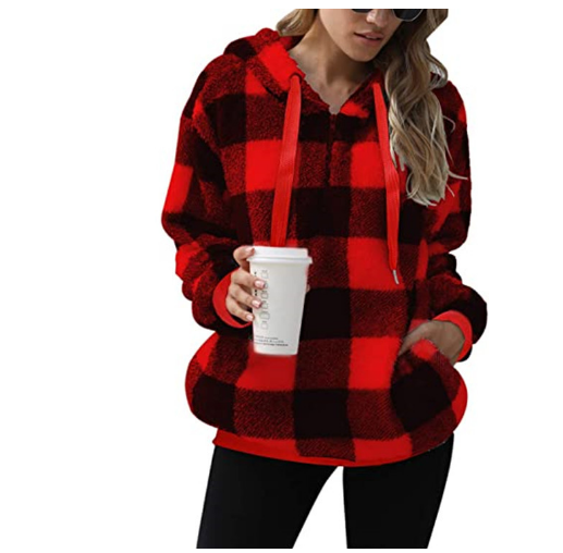 Hoodie and Checkered Pattern for Women