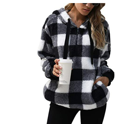 Hoodie and Checkered Pattern for Women