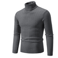 Turtleneck Sweater with Cable Knit Design for Men