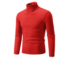 Turtleneck Sweater with Cable Knit Design for Men