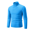 Turtleneck Sweater with Cable Knit Design for Men