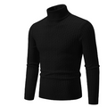 Turtleneck Sweater with Cable Knit Design for Men