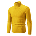 Turtleneck Sweater with Cable Knit Design for Men