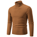 Turtleneck Sweater with Cable Knit Design for Men